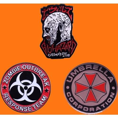Fashion Metal Cartoon Badges Movies Resident Evil Enamel Pins Backpack Hat Bag Collar Lapel Brooch Creativity Jewelry Gift