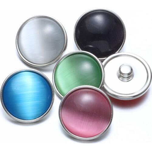 Multi Color Natural Opal Stone Charms 18mm Snap Button Jewelry For 20mm Snaps Bracelet Snap Jewelry KZ0707