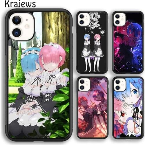 Krajews Anime RE ZERO Ram Rem Soft Phone Case Cover For iPhone 5 SE 6s 7 8 plus X XR XS 11 12 pro max Samsung Galaxy S8 S9 S10