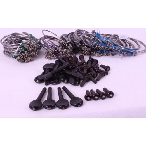 5 set 4/4 Violin part 5 Ebony End Pin, 5 set string and 20 pce peg