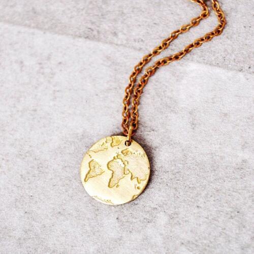 World Map necklace for women Dainty Globe Pendant