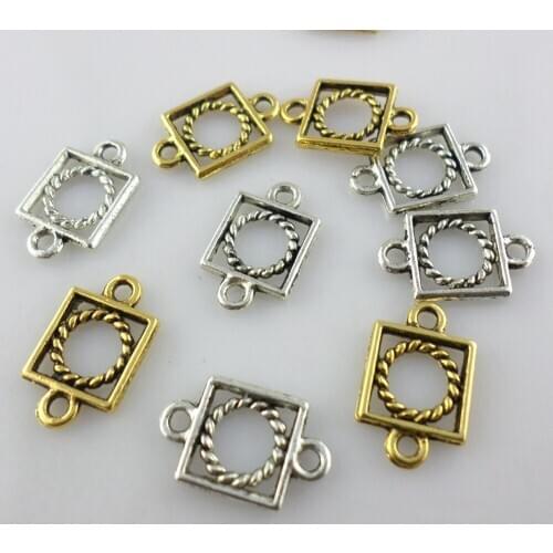 100pcs Tibetan Silver 2 Hole Beads Connectors Bails Charms Pendants 9x15mm Jewelry Findings