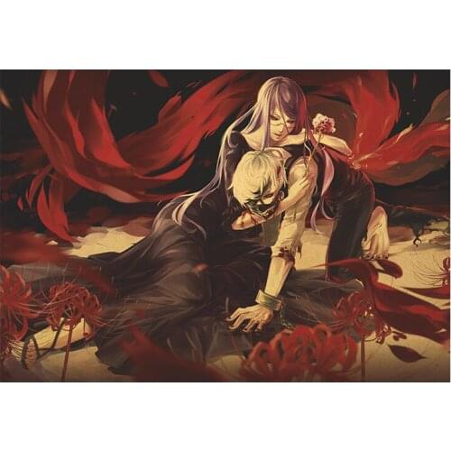 Tokyo Ghoul Japanese Anime Poster Kraft Paper Vintage Posters Home Room Decor Art Wall Stickers Painting Posters 50.5x35cm