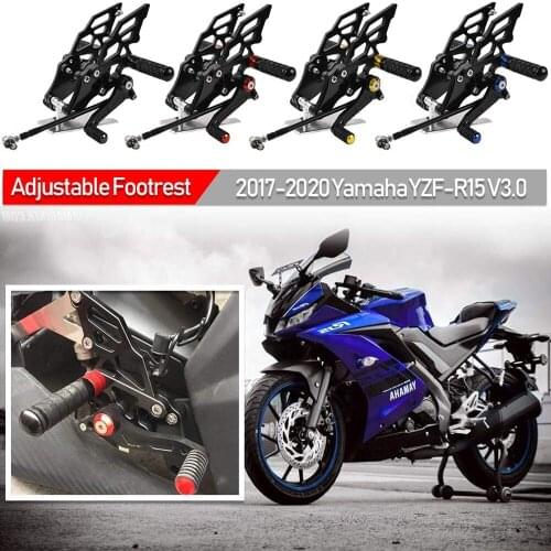 Motorcycle Adjustable Passanger Footpegs Rearsets Rear Sets Foot Pegs Footrest for 2017 2018 2019 2020 Yamaha YZF R15 YZF-R15 V3