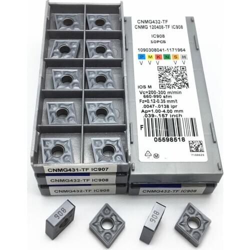 CNMG120404 TF IC907/IC908 CNMG120408 TF IC908/IC907 External turning tool lathe tool carbide insert CNC milling tool