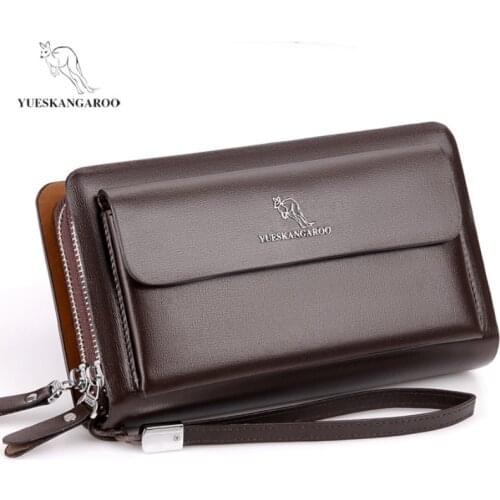 Luxury Fashion Mens Wallet Long Male Purse Vintage Pu Leather Man Clutch Money Bag Wallets for Men 2021 Zipper Coin Card Holder