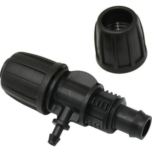 Garden hose 16mm to 4/7 reducer tee water splitter barb 1/4" to 1/2 Hose Tee Lock Nut Connector 25pcs