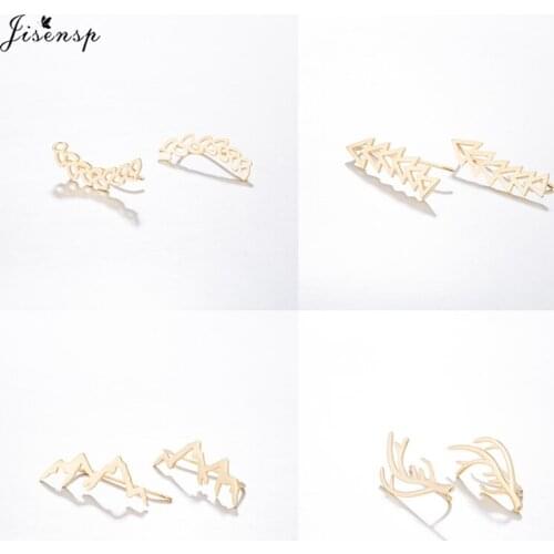 Jisensp Bohemian Style Lovely Branches Leaves Stud Earrings Delicate Mountains Antlers Earrings Fashion Jewelry for Women bijoux