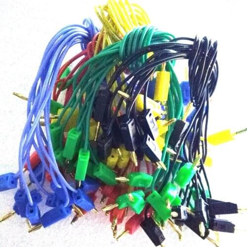 50PCS 5 color Gold 2mm Banana Plug 30cm Cable for 2.0MM Binding Post Test Probes