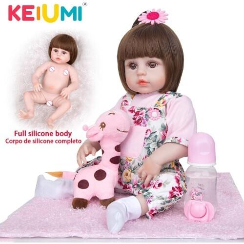 KEIUMI 19 Inch 48cm Full Silicone Vinyl Cosplay DIY Reborn Baby Menina Reborn Baby Dolls Waterproof Fashion Birthday Gifts