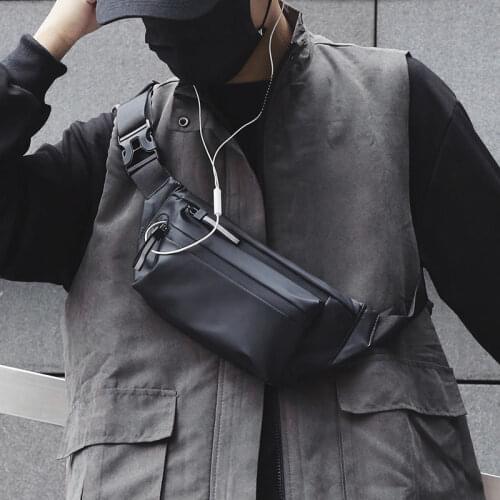 Reflective zipper chest pocket women fashion multifunctional waterproof crossbody bag invisible safety mens waist bag G200