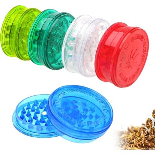 3 Layer Smoking Accessories Round Shape Plastic Grinder Herb Grinder Tobacco Spice Crusher Color Random