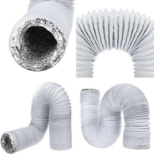 150mm 6 inch Ventilator Pipe PVC Aluminum Tube Air Ventilation Pipe Hose Flexible Air Conditioner Exhaust Duct Air System Vent
