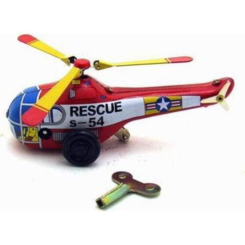 Vintage Clockwork Wind Up Helicopter toys Photography Children Kids Adult Helicopter Tin Toys Classic Toy Christmas Gift