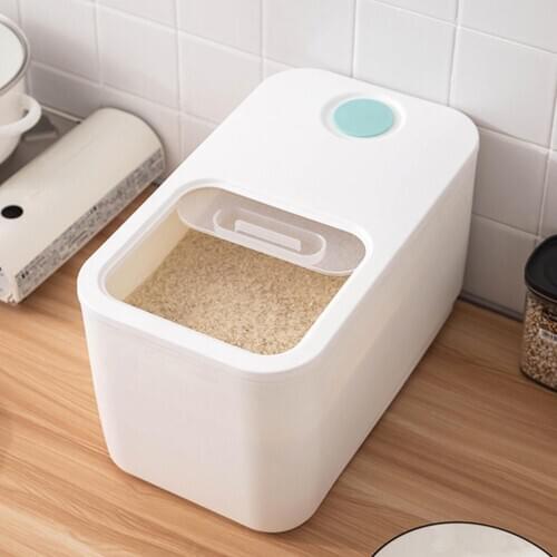 10kg Moisture-proof Rice Storage Box Holder Flour Grain Tank Bucket Non-toxic Durable Good Sealability Leak-proof Rice Box