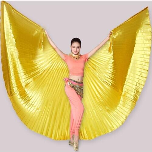 Women Belly Dance Skirt Butterfly Wings India Gypsy Skirts Gold Accessories Not Split Adult Stage Performance Costums