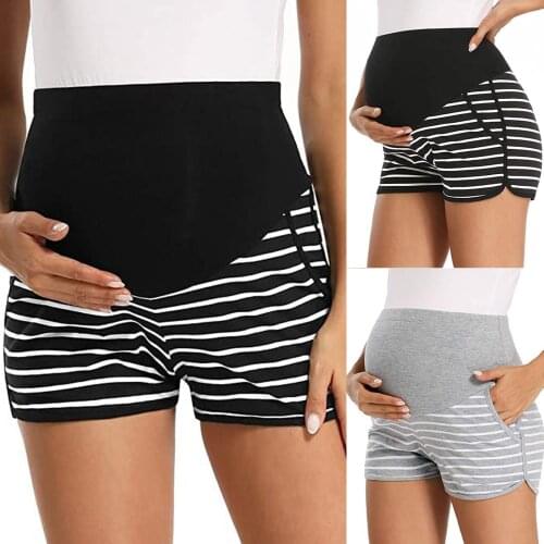 Womens High Elasticity Pregnant Supporting Abdomen Pockets Maternity Pants Maternity Short Legging Belly Seamless Hot Shorts
