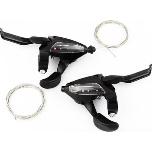 1 Pair EF500-8 Bicycle Derailleur Quick Changing Visual Window Black 24-Speed MTB Gear Shifter for Mountain Bike