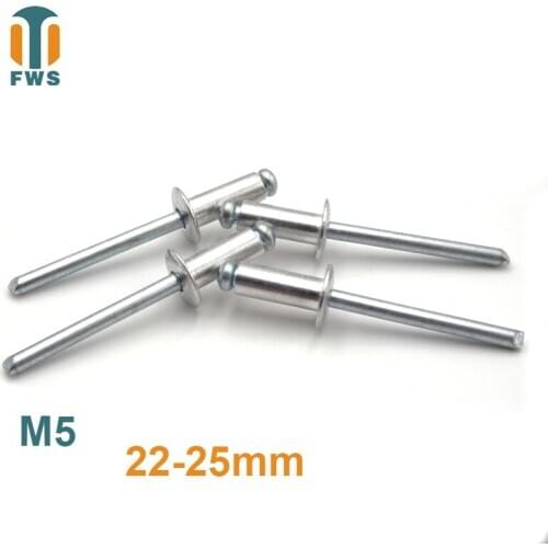 10 PCS M5 22-25mm DIN EN ISO 15977 GB /T 12618.1 Aluminum Open End Blind Rivets Pop Rivets With Protruding Head For Furniture