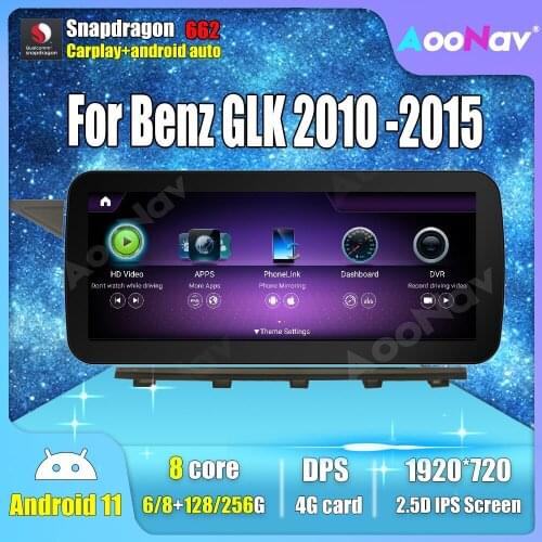 128G 256G 12.3 inch Android 11.0 Car Radio For Mercedes Benz GLK 2010-2015 20 Car GPS Navigation Multimedia Player