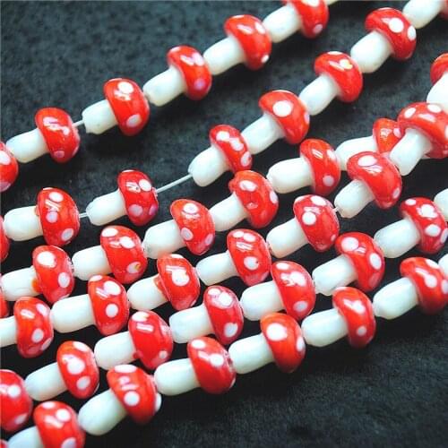 4 Strands ( 80pcs)/ Lot, Mushroom Millefiori Glass,New Fashion Jewelry Beads, Size: 10x12mm