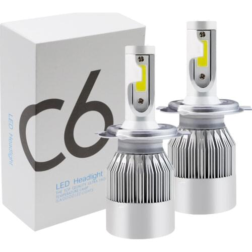 2X Auto Car Led Headlight H1 H3 H4 H7 H8 H11 HB3 9005 HB4 9006 COB 72W 7600lm Turn Signal Fog Bulb Tail Light HeadLamp Head Lamp