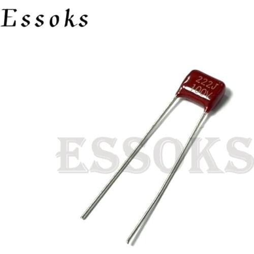 20PCS 100V222J 0.0022UF Pitch 5mm 2.2NF 100V 222 222J CBB Polypropylene film capacitor