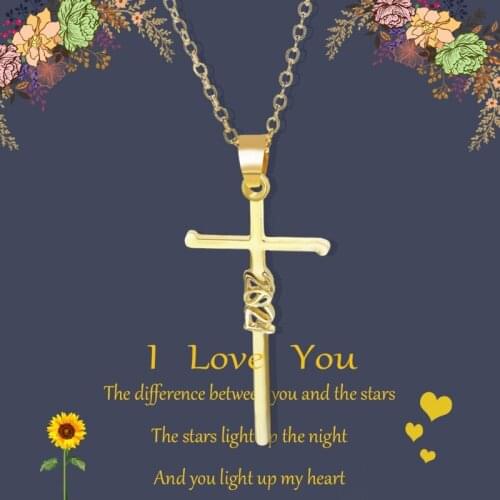 2021 Will Be Better Cross Pendant Necklace Unisex Christian Religious Jewelry Cross Pendant Necklace