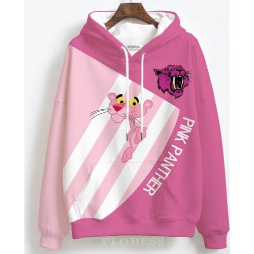 2022 Cartoon Pink Panther 3D Print Hoodies Hooded Sweatshirt Women Pullovers Hoodies Drop Ship
