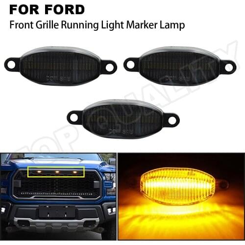 3PCS Rear Tailgate LED Side Marker High Quality Lights For FORD Raptor 2010 2011 2012-2014 Clear Lens Yellow Lamp Error Free