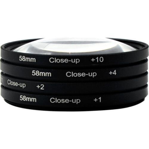 58mm Close Up Macro Lens Filter +1 + 2 +4 +10 Kit For EOS Nikon D40 Pentax K20D