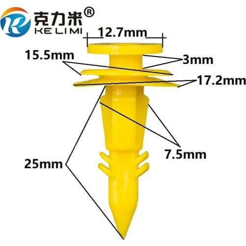 KE LI MI NO.17 Car Tail Gate Retainers Door Panel Fastener Rivet Yellow Plastic Clips For Ford Jeep Chrysler