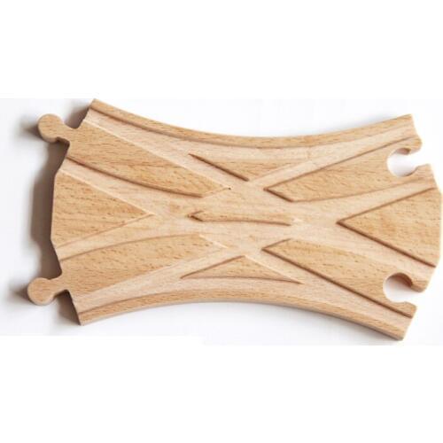 P131 Wooden Bulk Train Track Accessories, Curved Rail, Compatible with Wooden Train Rail, Childrens Toys