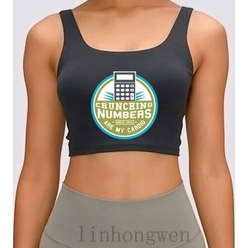 Crunching Numbers Are My Cardio Accountant Graduat Women Tank Top Pattern S-XL Printed Funny Casual Leisure Crop Top