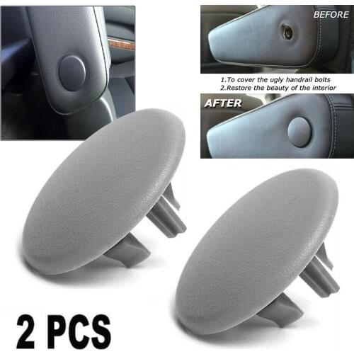 2x For Chevrolet Tahoe Suburban GMC Yukon Cadillac Armrest Seat Cover Cap Gray Rear Arm Rest Cover Cap