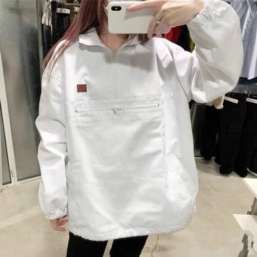 2021 Spring/Summer New Half-Zip Chest Pocket Loose Unisex Jacket