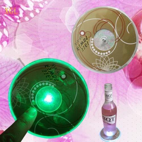 LED Coaster Color Colorful Change Light Up Drink Cup Mat For Tableware Glow Bar Club Party illuminate Mat S2017541