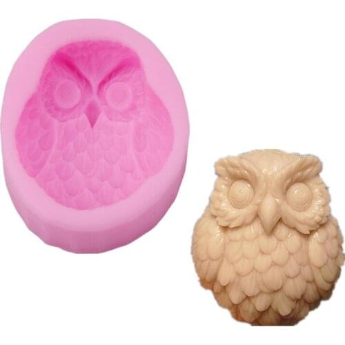 Small Owl Shape 3D Silicone Cake Mold Cartoon Cake Tools Soap Mold Cake Decoration Owl Fondant Kitchen Baking Tool