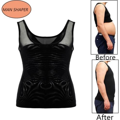 M-XL Men Body Vest Shaper Belly Control Slimming Shapewear Waist Trainer Underwear Corset Shaper Corrective Posture