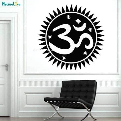 Religious Symbol Wall Art Mural Om Zen Yoga Meditation Buddha Decor Home Living Room Removable Cool Vinyl Murals Poster YT1361