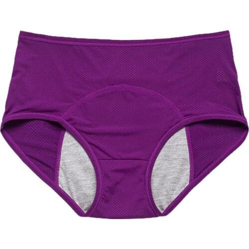 Leak-proof Breathable Menstruation Briefs Extra Protection Mid Rise High Rise Stretchy Menstrual Panties for Daily Wear