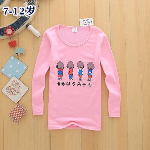 Girls long-sleeved new fashion long-sleeved t-shirts childrens clothing