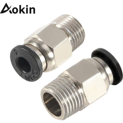 Aokin 3D Printer PC4-01 Pneumatic Connector For E3D V6 J-head Bowden 1.75mm Ptfe Tube Connector Quick Coupler Fittings Hotend