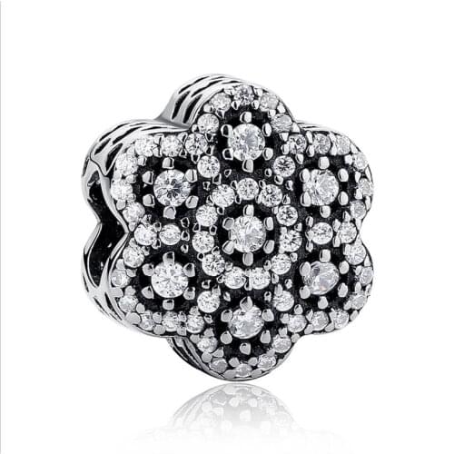 Authentic 925 Sterling Silver Beads New Crystal And Creative Snowflake Beads Fit Original Pandora Bracelet For Women Diy Jewelry