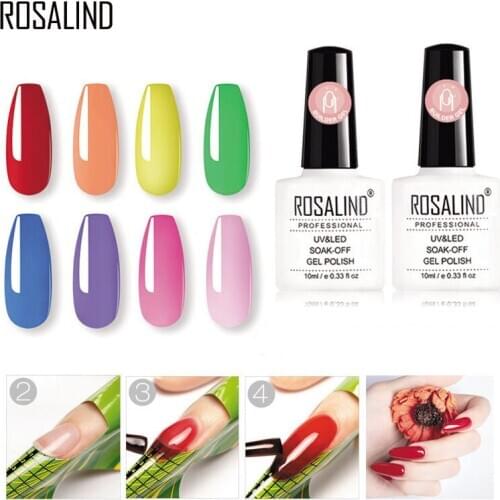 ROSALIND Poly Nail Extension Gel 10ML Color Gel Varnishes For Extension Semi Permanent Crystal Poly UV Gel Manicure Nail Polish