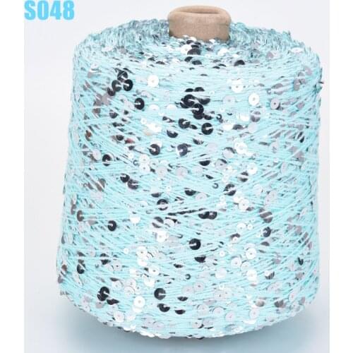 1000g Drop Shipping Rainbow segment dyed Wool yarn 3+6mm Sequins DIY knitted Baby sweater hat Scarf пряжа cushion Cake yarn