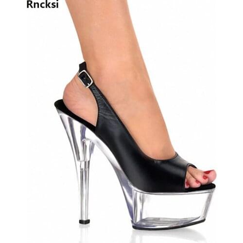 Rncksi New PU Leather 15cm High Heel Sandals Platforms /Star/Models Shoes, Wedding Shoes