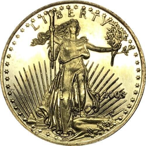 United States 25 Dollar America Eagle Bullion Coin 2005 Brass Metal Commemorative Gold Coin Copy Coin