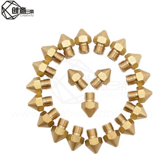 5/10PCS lot 3D Printer Parts nozzle Original Creativity CR-10S Pro Nozzle Extruder 0.4MM/0.6MM/0.8MM/1.0MM Optional