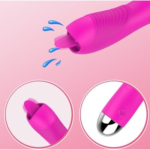Clitoris Stimulator G-spot Massager Tongue Licking Vibrator Silicone 12 Frequency Sex Toys for Woman Female Masturbator